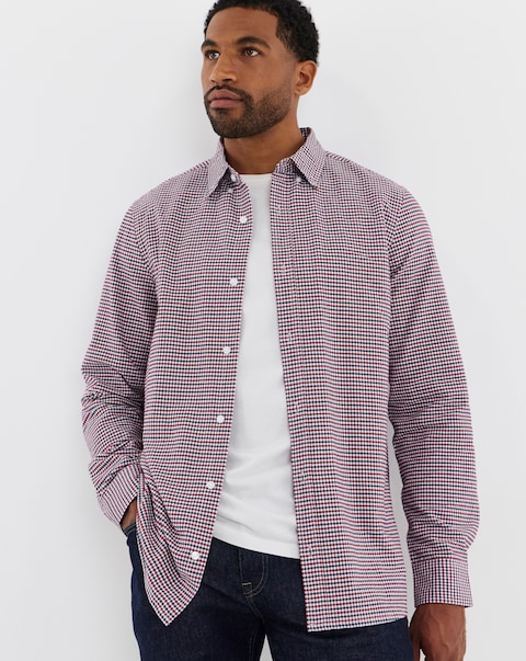 Long Sleeve Cotton Gingham Shirt