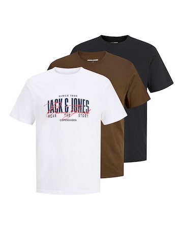Jack & Jones Aero 3-Pack T-Shirt - Multi