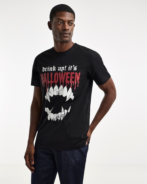 Vampire Halloween Graphic T-Shirt Long