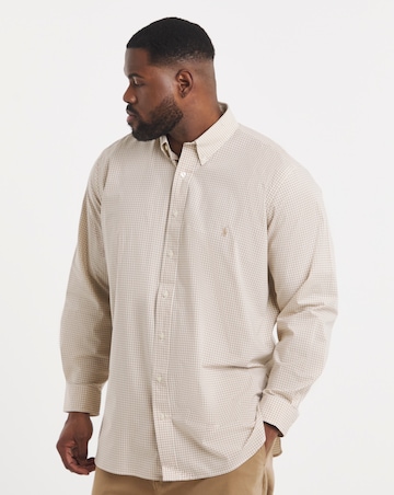 Polo Ralph Lauren Long Sleeve Gingham Poplin Shirt - Beige/White