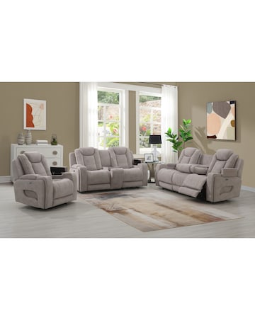 Jago Power Recliner 3 Seater Sofa Drop-Down Tray, Temp Control & Immersive Sound