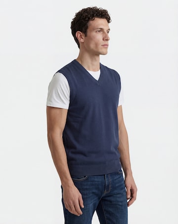 Navy Cotton Sweater Vest