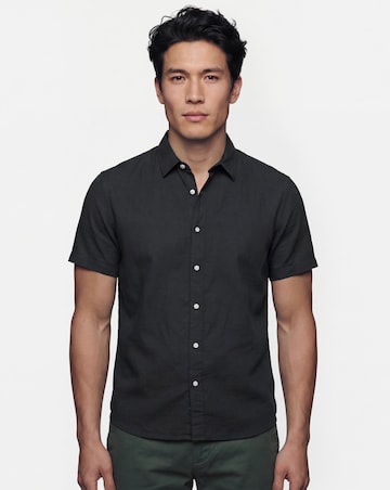 Short Sleeve Linen Blend Shirt