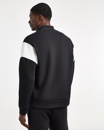 BOSS Contrast Zip Sweat - Black