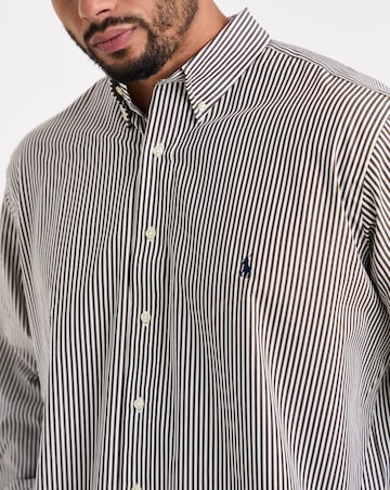 Polo Ralph Lauren Long Sleeve Stripe Poplin Shirt - Brown/White