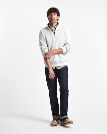 Barbour Ravensworth Half Zip Sweatshirt - Ecru Marl