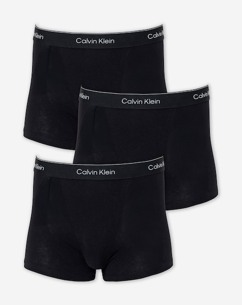 Calvin Klein 3 Pack Relaxed Fit Trunk - Black