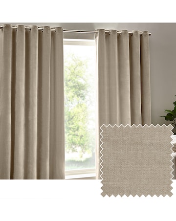 Yard Heavy Chenille Lined Eyelet Curtains