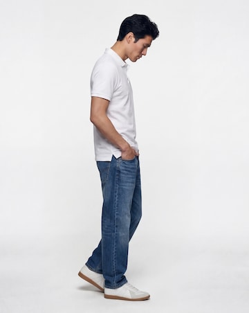 Pure Cotton White Pique Polo Extra Long Length- White