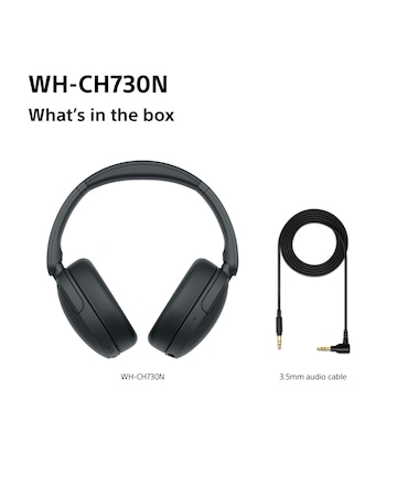 Sony WH-CH730N Wireless Noise Cancelling Over-Ear Headphones - Black