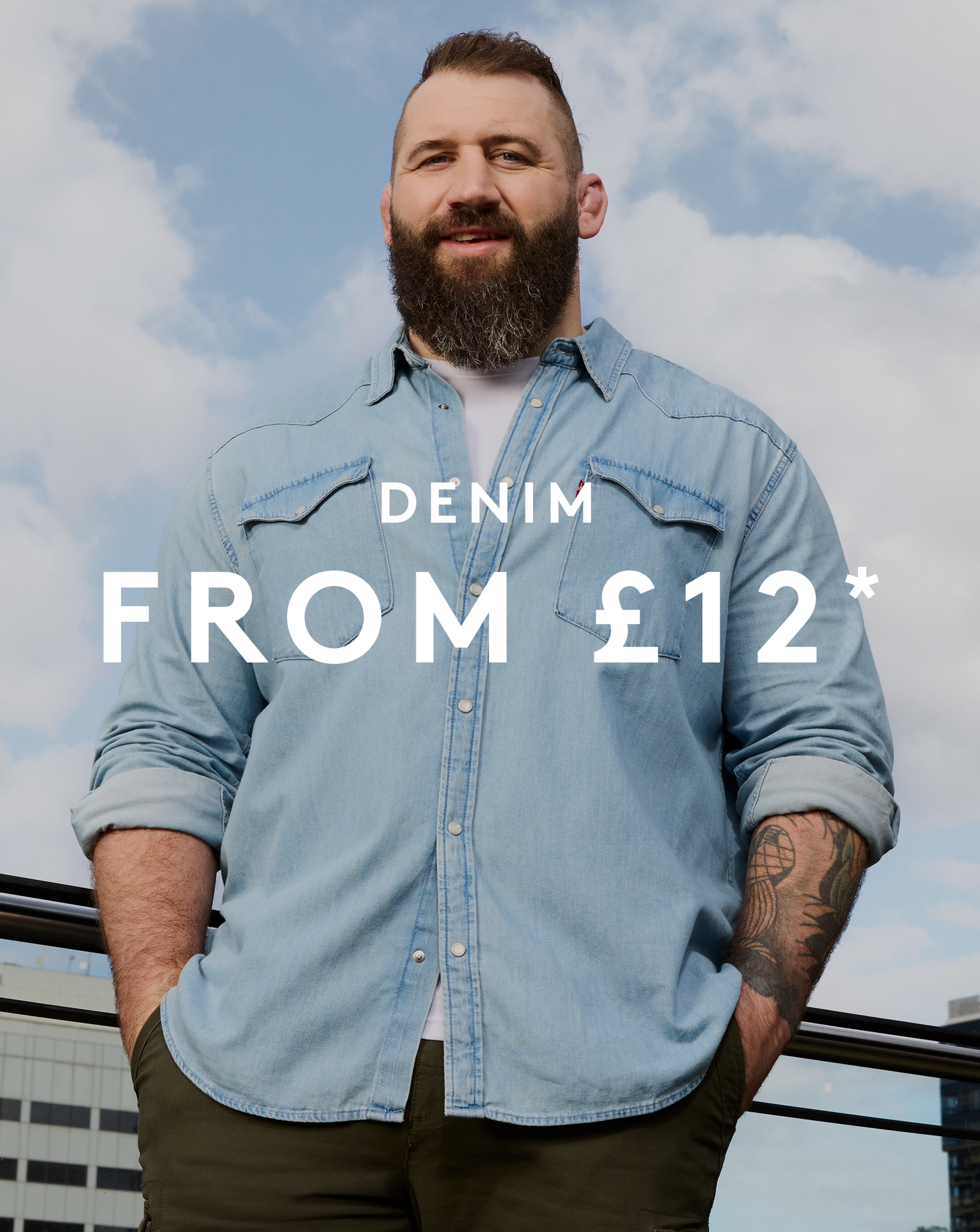 Denim From £12* Joe Marler wears Levi's Classic Western Denim Shirt - Stonewash