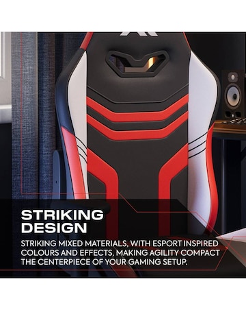 X Rocker Agility Compact Ergonomic PC Gaming Chair for Juniors - Red