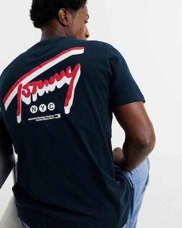 Tommy Jeans Short Sleeve Signature Back Print T-Shirt - Navy