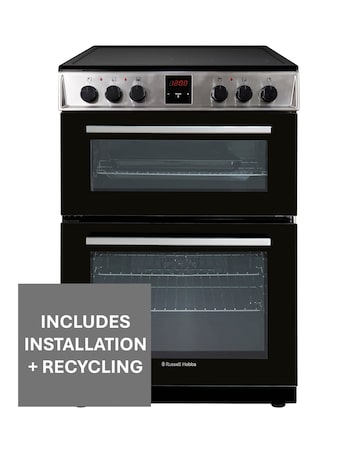 Russell Hobbs RH60EDOEH6011SS Double Oven Hob Cooker + Install