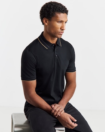 BOSS Short Sleeve Tipped Polo - Black