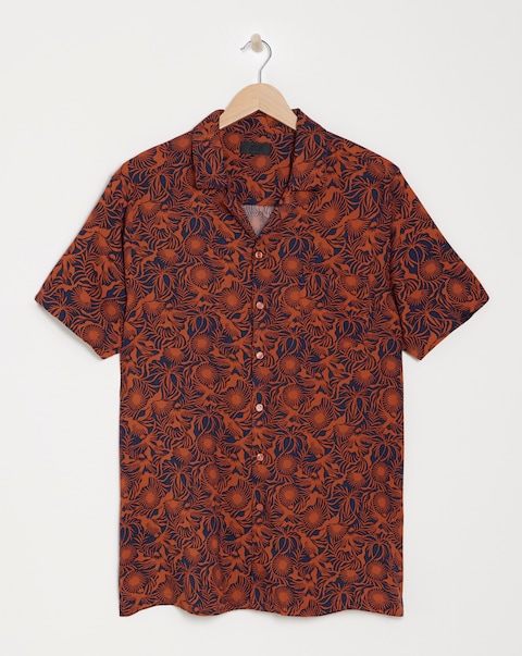 Short Sleeve Viscose Print Shirt