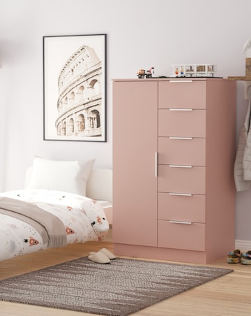 Humber Ready Assembled 1 Door 5 Drawer Kids Wardrobe - Kids