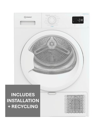 Indesit C YSD 82D WW UK 8kg Heat Pump Tumble Dryer White + Install