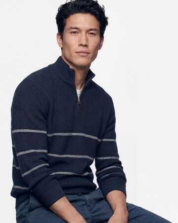 Fisherman Stripe 1/4 Zip Knitted Jumper