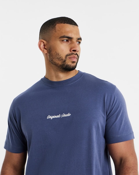 Jack & Jones Norrebro Embroidered Logo T-Shirt - Blue