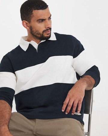 Jack & Jones Frederiksberg Blocking Sweat Polo Top - Navy