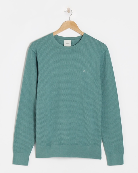 Calvin Klein Waffle Texture Jumper - Blue