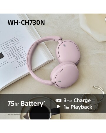 Sony WH-CH730N Wireless Noise Cancelling Over-Ear Headphones - Black