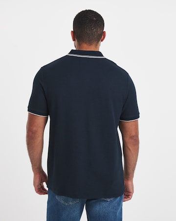 Jack & Jones Austin Waffle Polo - Navy