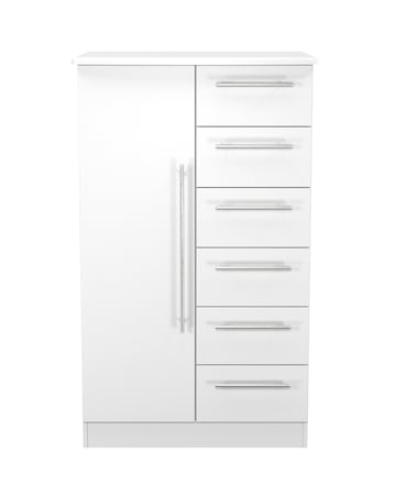 Osprey Ready Assembled 1 Door 5 Drawer Kids Wardrobe - Kids