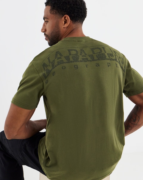 Napapijri Yourte Short Sleeve Back Graphic T-Shirt - Olive