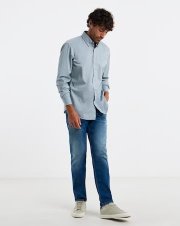 BOSS Long Sleeve Badge Logo Shirt - Grey