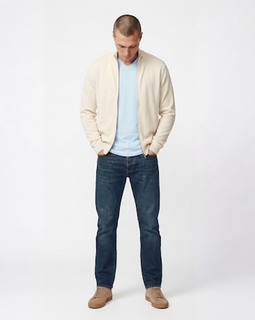 Pure Cotton V Neck T-Shirt Long - Blue Marl