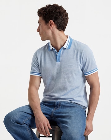 Tipped Jacquard Pique Polo Shirt Long