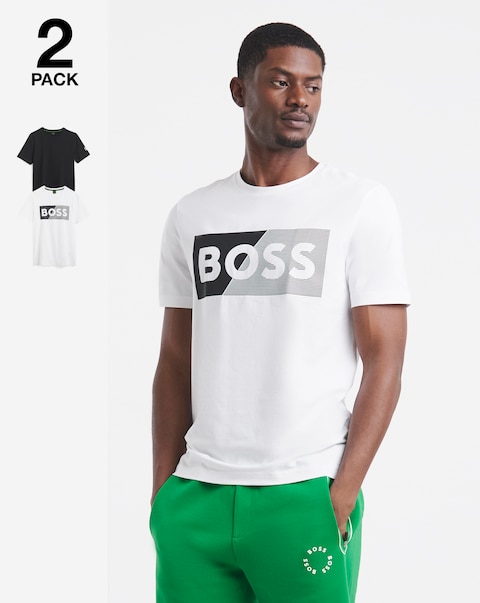BOSS Short Sleeve 2 Pack Logo T-Shirt - Black/ White
