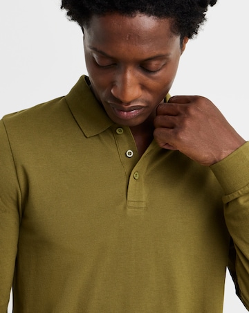 Core Long Sleeve Pique Polo Long Length