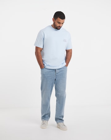 Jack & Jones Sketch Back Graphic T-Shirt - Light Blue