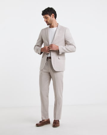 Linen Blend Pinstripe Suit Blazer