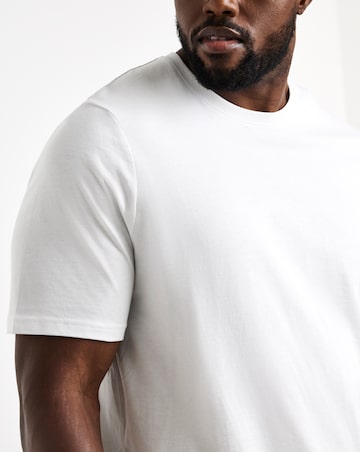 Pure Cotton Crew Neck T-Shirt Extra Long- White