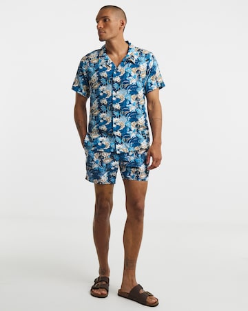BOSS Printed Beach Shirt - Blue