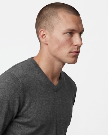 Cotton Knitted V Neck Jumper Long