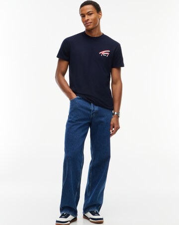 Tommy Jeans Short Sleeve Signature Back Print T-Shirt - Navy