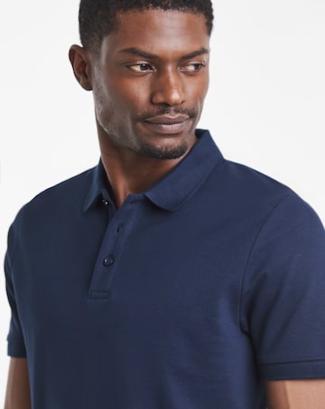 Pure Cotton Pique Polo- Navy