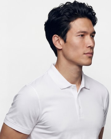 Pure Cotton White Pique Polo Extra Long Length- White