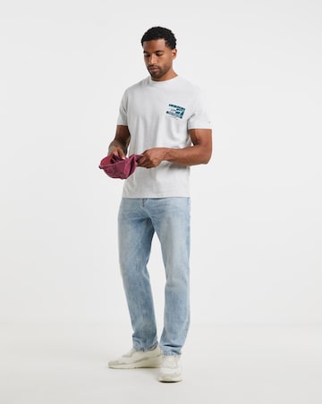 Tommy Jeans Short Sleeve Signature Flag T-Shirt - Grey Heather