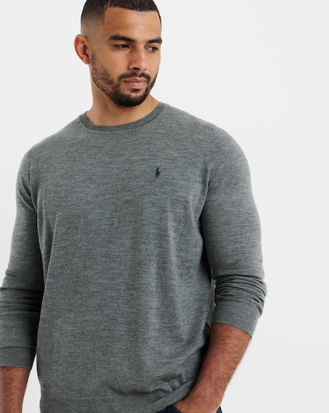 Polo Ralph Lauren Grey Wool Knit Merino Jumper