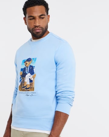 Polo Ralph Lauren Bear Graphic Crew Neck Sweatshirt - Blue