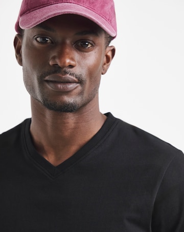 Pure Cotton V-Neck T-Shirt- Black
