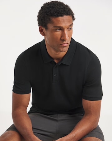 Pure Cotton Pique Polo Long Length- Black