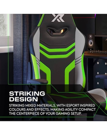 X Rocker Agility Compact Ergonomic PC Gaming Chair for Juniors - Green