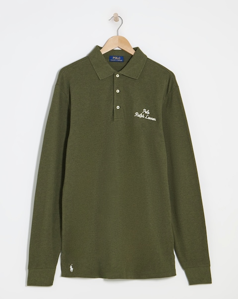 Polo Ralph Lauren Long Sleeve Script Logo Polo - Alpine